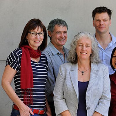 Ann Peterson (centre) with Sandy Williams, David Neil, Dominic McGrath, Deidre Seeto and Lynda Petherick